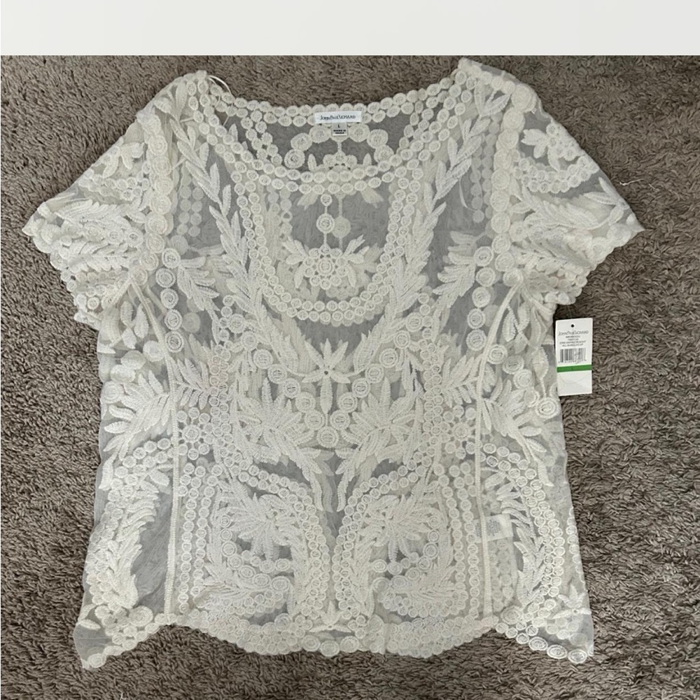 PaulJohnRichard Vintage Ivory Lace Blouse Size L